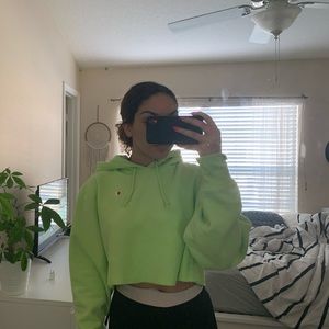 Neon Green Champion Hoodie